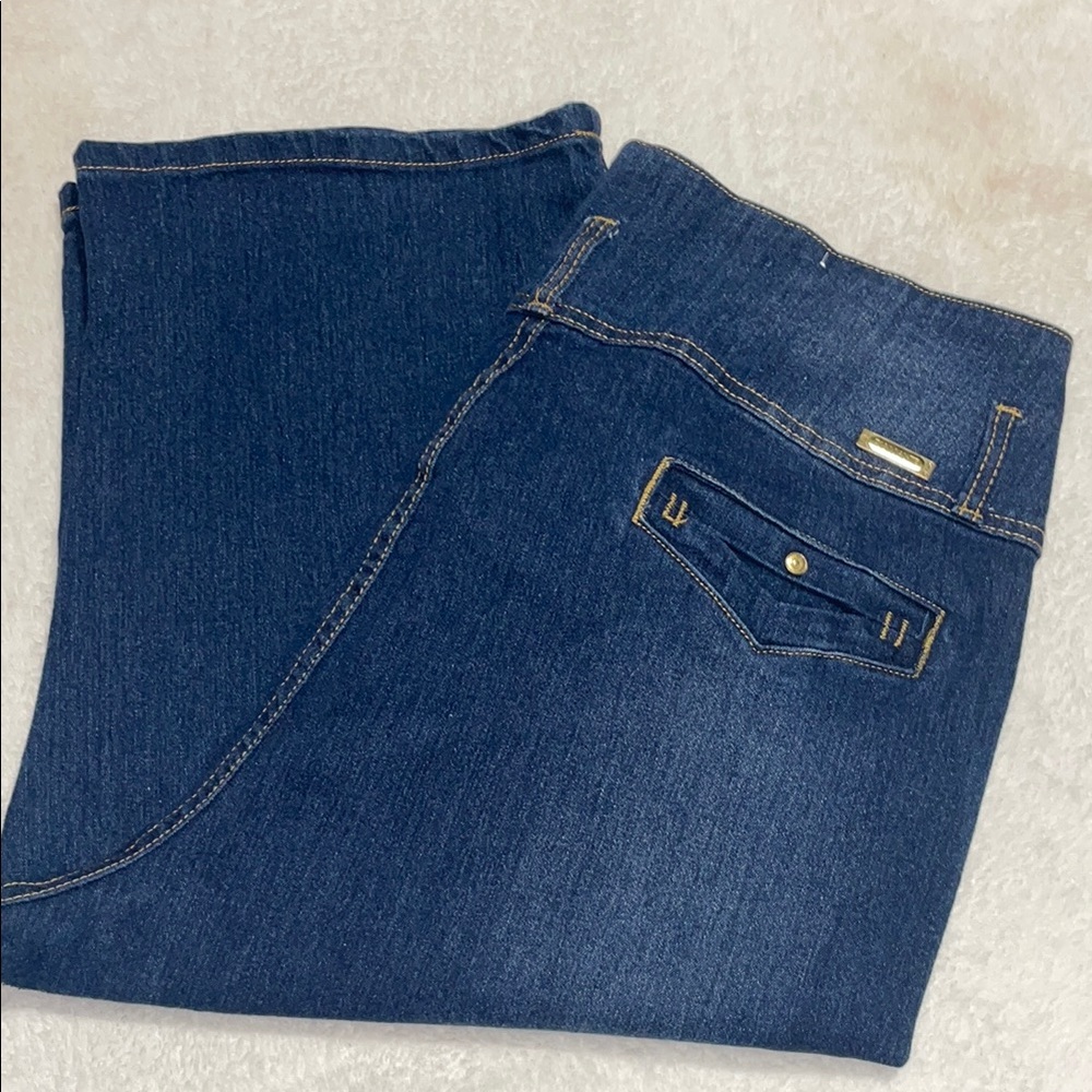 Diamante Classic Blue Denim Capris